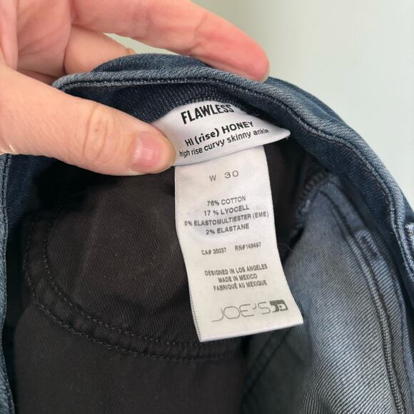 Joe's Flawless High Rise Curvy Skinny Ankle Blue Jeans Size 30 - Picture 2 of 5